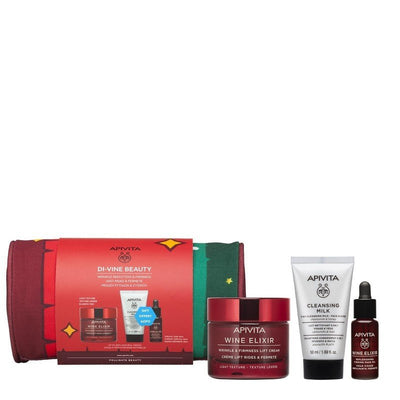 APIVITA Di-Vine Beauty Wine Elixir Κρέμα Ημέρας 50ml & ΔΩΡΟ Γαλάκτωμα Καθαρισμού για Πρόσωπο και Μάτια 3σε1 50ml & Λάδι Προσώπου 10ml - Kamara Pharmacy