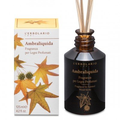 L'erbolario Αρωματικό χώρου με ξύλινα sticks Ambraliquida 125 ml - Kamara Pharmacy