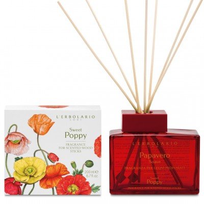 L'erbolario Αρωματικό χώρου με ξύλινα sticks Papavero 200 ml - Kamara Pharmacy